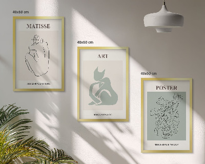 Set di quadri incorniciati Poster di Matisse in verde e beige