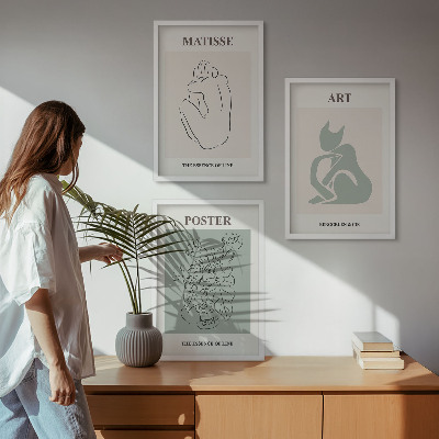 Set di quadri incorniciati Poster di Matisse in verde e beige