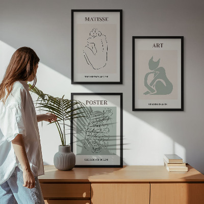 Set di quadri incorniciati Poster di Matisse in verde e beige