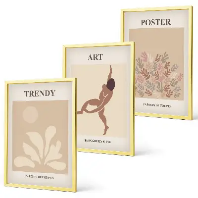 Set di quadri incorniciati ispirato alle forme astratte di Matisse