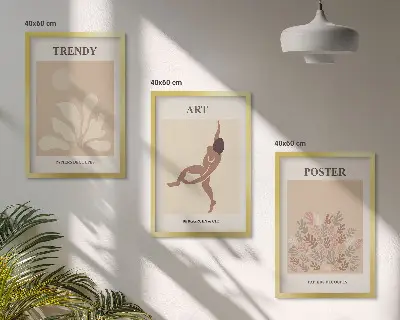 Set di quadri incorniciati ispirato alle forme astratte di Matisse