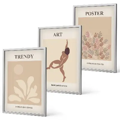 Set di quadri incorniciati ispirato alle forme astratte di Matisse
