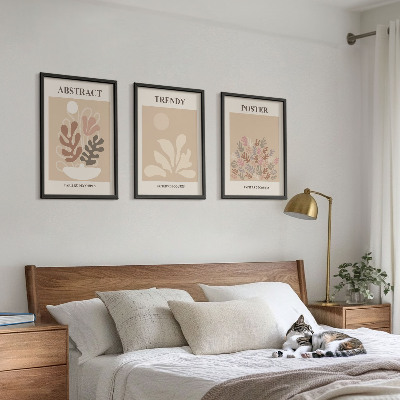 Composizione di quadri Motivi vegetali beige marrone
