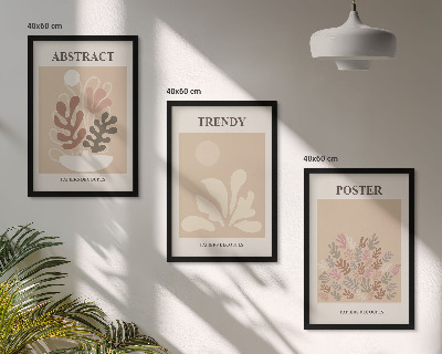 Composizione di quadri Motivi vegetali beige marrone
