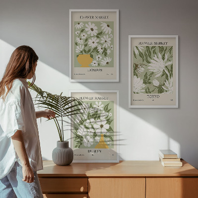 Set di quadri incorniciati Motivi floreali Londra Tokyo Dublino