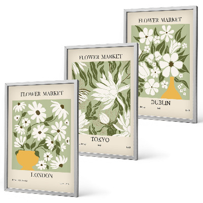 Set di quadri incorniciati Motivi floreali Londra Tokyo Dublino
