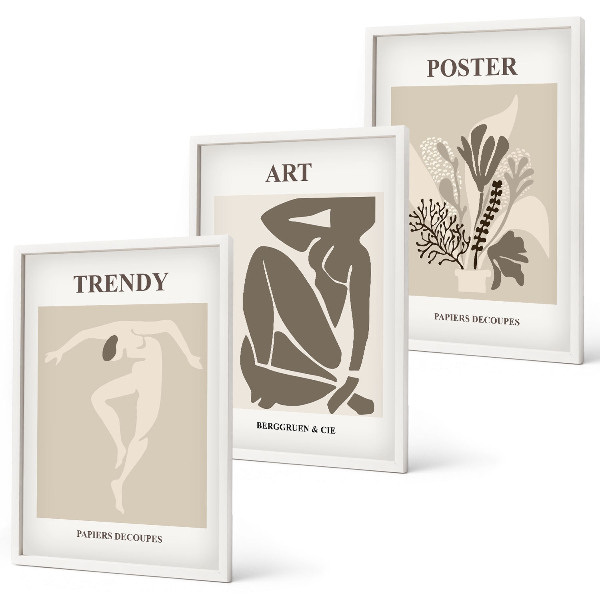 Set di 3 quadri Le figure vegetali di Matisse