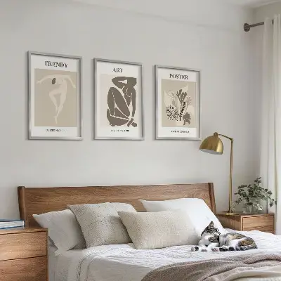 Set di 3 quadri con le figure vegetali di Matisse
