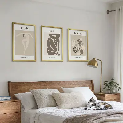 Set di 3 quadri con le figure vegetali di Matisse