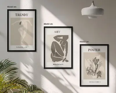 Set di 3 quadri con le figure vegetali di Matisse