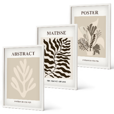 Set di quadri incorniciati motivi vegetali marrone beige