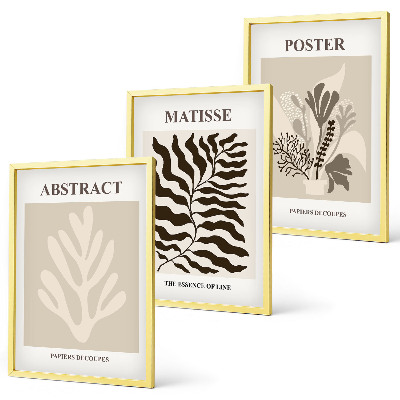 Set di quadri incorniciati motivi vegetali marrone beige