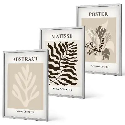 Set di quadri incorniciati con motivi vegetali in tonalità marrone e beige
