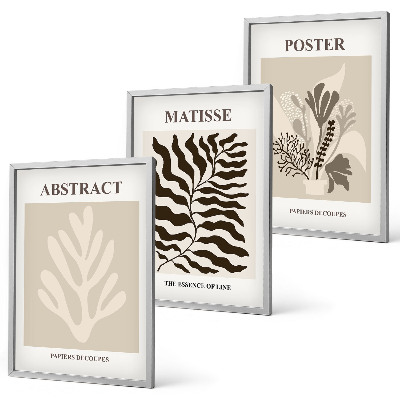 Set di quadri incorniciati motivi vegetali marrone beige