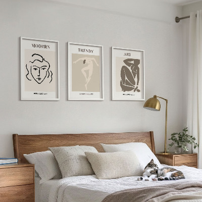 Set di 3 quadri Ritratti astratti a colori