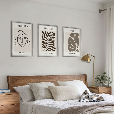 Set di quadri incorniciati Grafica elegante, linee, personaggi