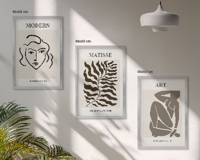 Set di quadri incorniciati Grafica elegante, linee, personaggi