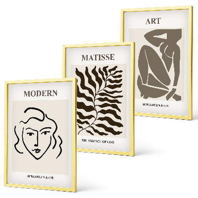 Set di quadri incorniciati Grafica elegante, linee, personaggi