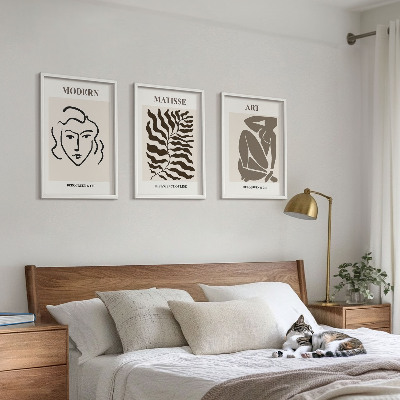 Set di quadri incorniciati Grafica elegante, linee, personaggi