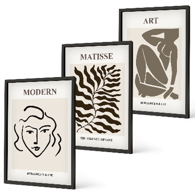 Set di quadri incorniciati Grafica elegante, linee, personaggi