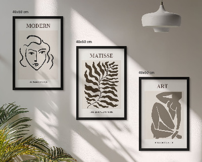 Set di quadri incorniciati Grafica elegante, linee, personaggi