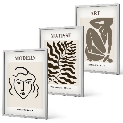 Set di quadri incorniciati Grafica elegante, linee, personaggi