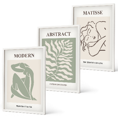 Set di quadri incorniciati Eleganti dipinti verdi con personaggi