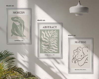 Set di quadri incorniciati Eleganti dipinti verdi con personaggi