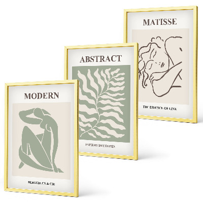 Set di quadri incorniciati Eleganti dipinti verdi con personaggi