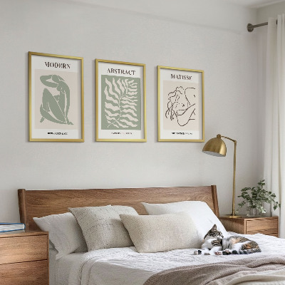 Set di quadri incorniciati Eleganti dipinti verdi con personaggi