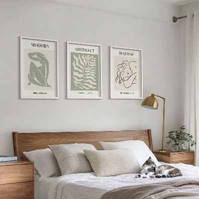 Set di quadri incorniciati Eleganti dipinti verdi con personaggi
