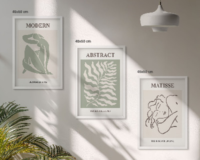 Set di quadri incorniciati Eleganti dipinti verdi con personaggi