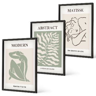 Set di quadri incorniciati Eleganti dipinti verdi con personaggi