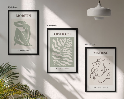 Set di quadri incorniciati Eleganti dipinti verdi con personaggi