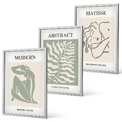 Set di quadri incorniciati Eleganti dipinti verdi con personaggi