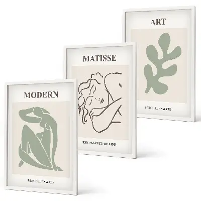 Set di 3 quadri con design elegante di personaggi vegetali
