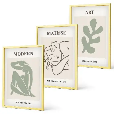 Set di 3 quadri con design elegante di personaggi vegetali