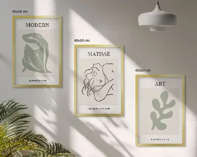 Set di 3 quadri con design elegante di personaggi vegetali