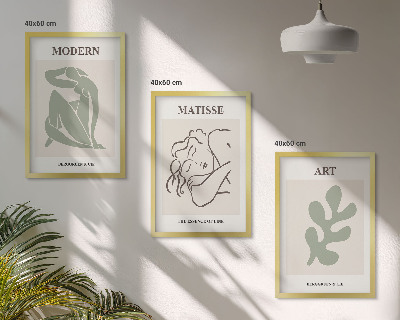 Set di 3 quadri Design elegante di personaggi vegetali