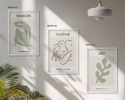 Set di 3 quadri Design elegante di personaggi vegetali