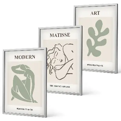 Set di 3 quadri con design elegante di personaggi vegetali