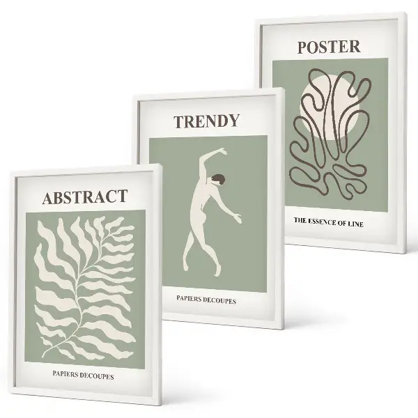 Composizione di quadri motivi vegetali verdi di Matisse