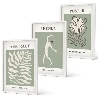 Composizione di quadri motivi vegetali verdi di Matisse