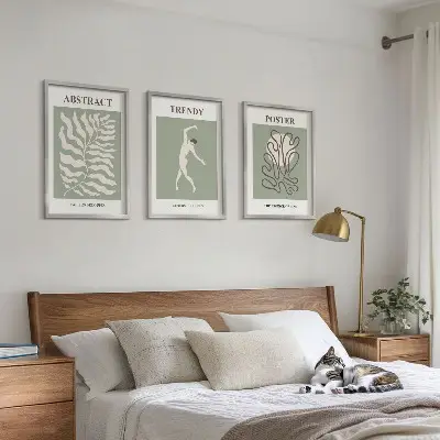 Composizione di quadri motivi vegetali verdi di Matisse