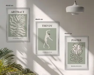 Composizione di quadri motivi vegetali verdi di Matisse