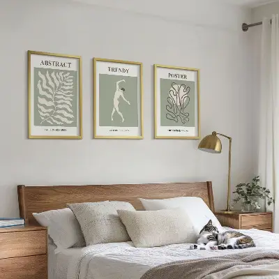 Composizione di quadri motivi vegetali verdi di Matisse