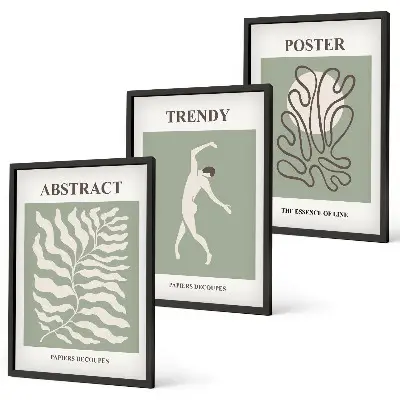 Composizione di quadri motivi vegetali verdi di Matisse