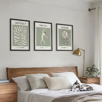 Composizione di quadri motivi vegetali verdi di Matisse