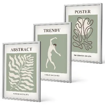 Composizione di quadri motivi vegetali verdi di Matisse