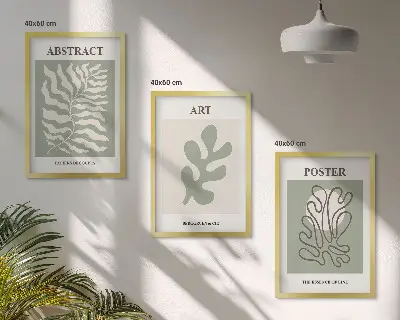Set di quadri incorniciati con motivi vegetali di Matisse